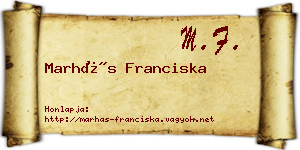 Marhás Franciska névjegykártya